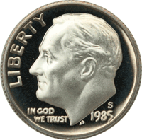 value of 1985 dime