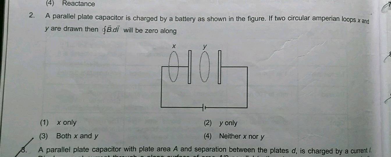 a parallel plate capacitor is charged by a battery