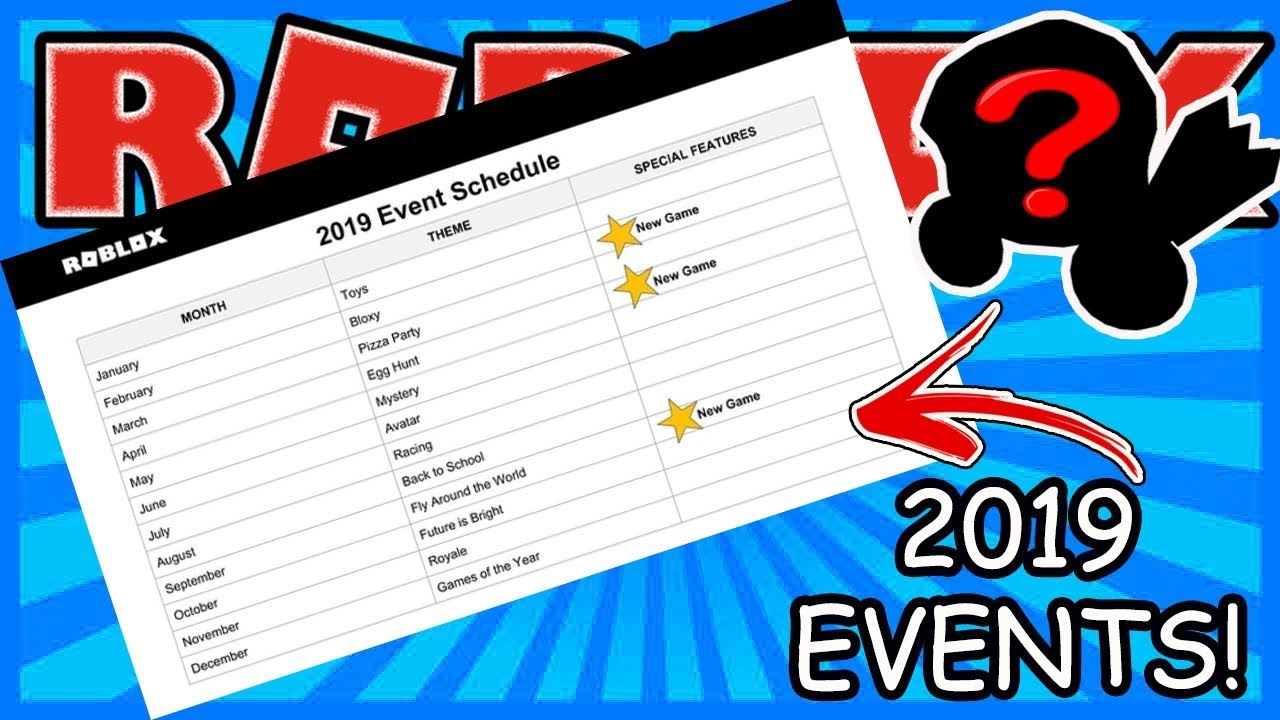 roblox event calendar 2019