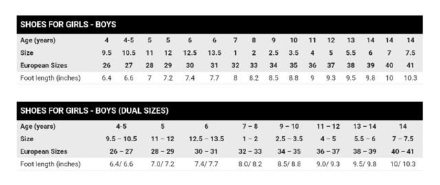 zara chart size