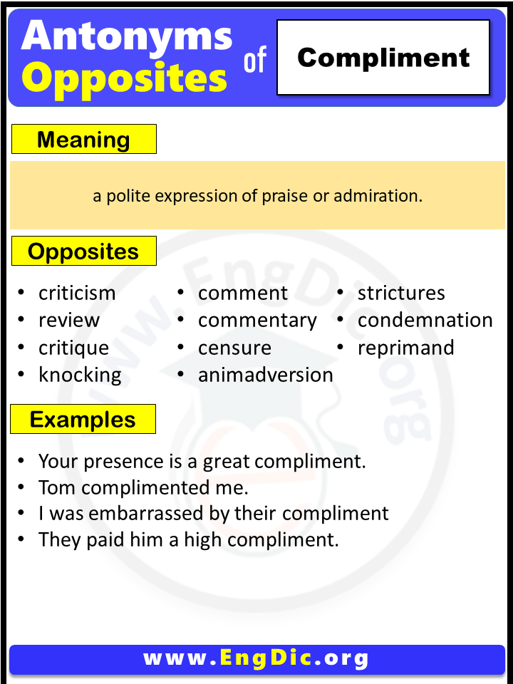 antonyms of compliment