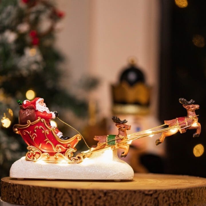 light up santa sleigh and reindeer