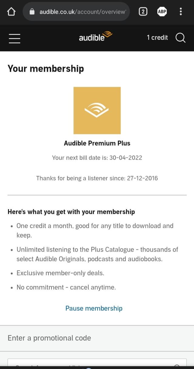 how to cancel audible uk membership