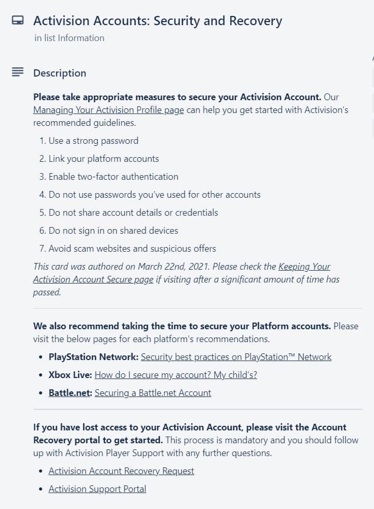 activision account recovery