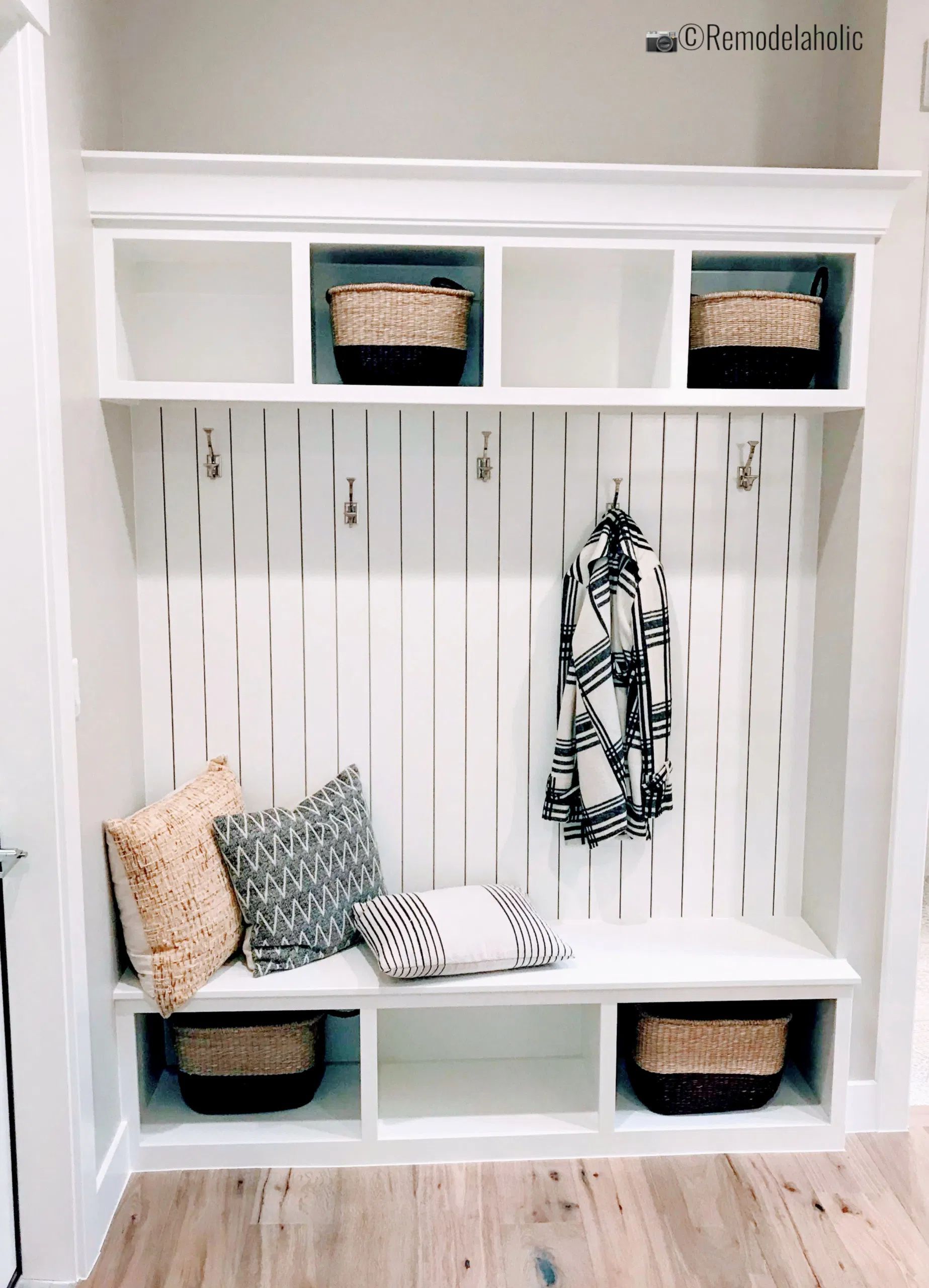 small mudroom bench with storage