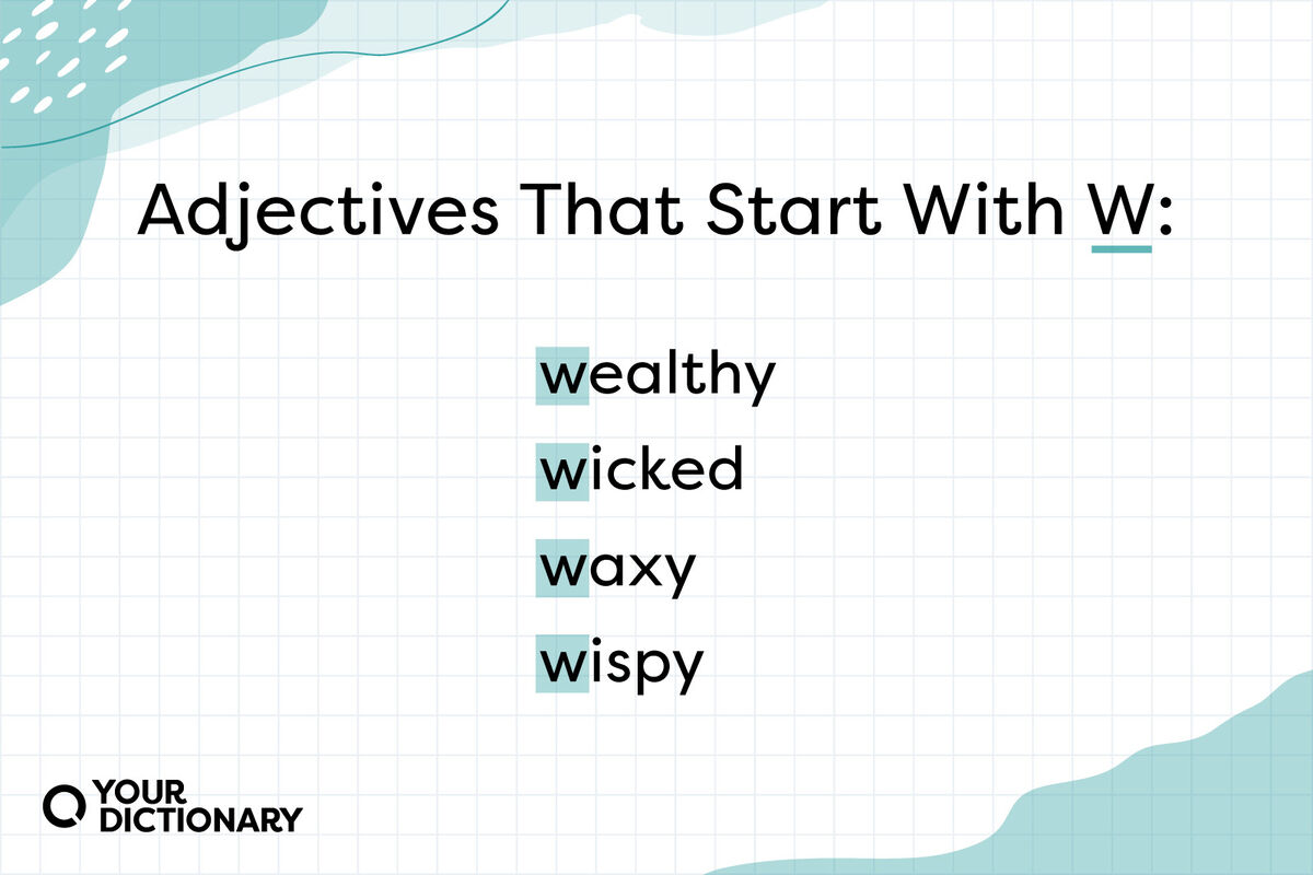 adjective letter w