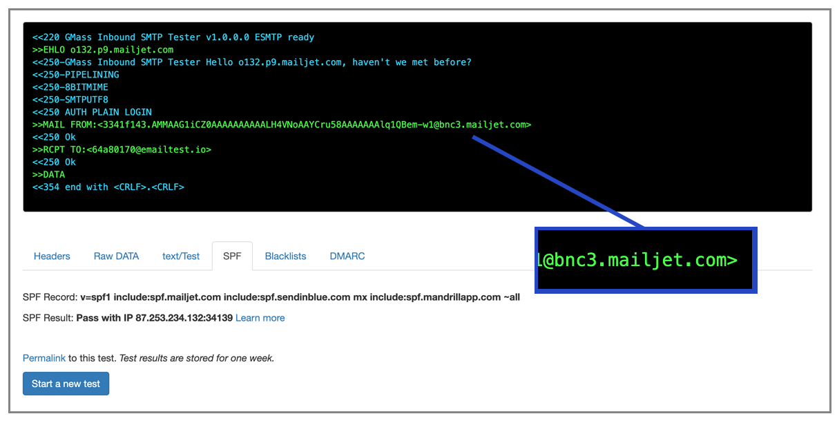 gmass smtp test