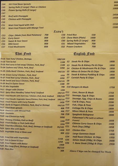 808 pattaya menu