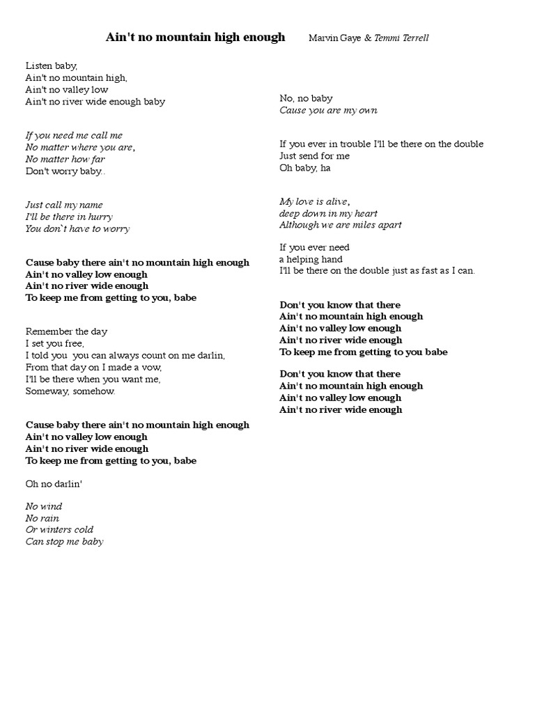 aint no valley low enough lyrics