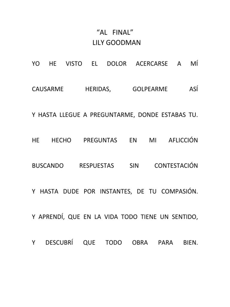 al final lilly goodman letra