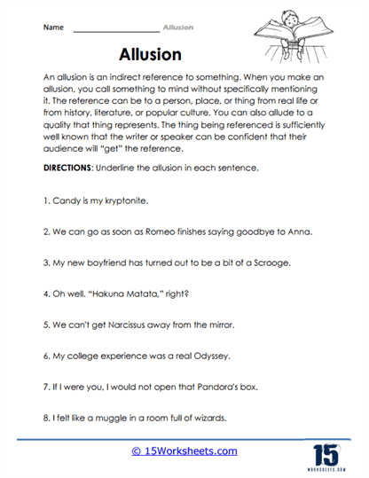 allusion worksheet