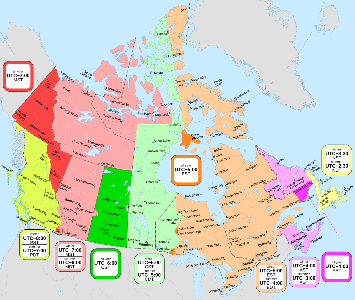 america/edmonton time zone