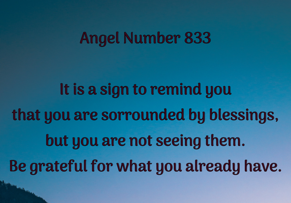 angel numbers 833