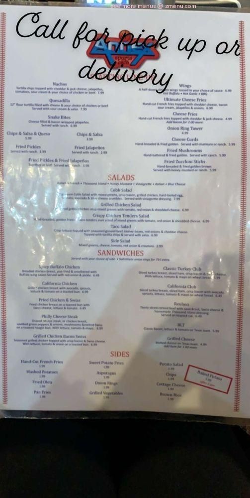 annex sports cafe menu