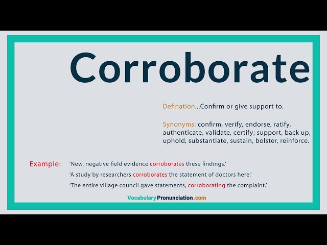 another word for corroborate