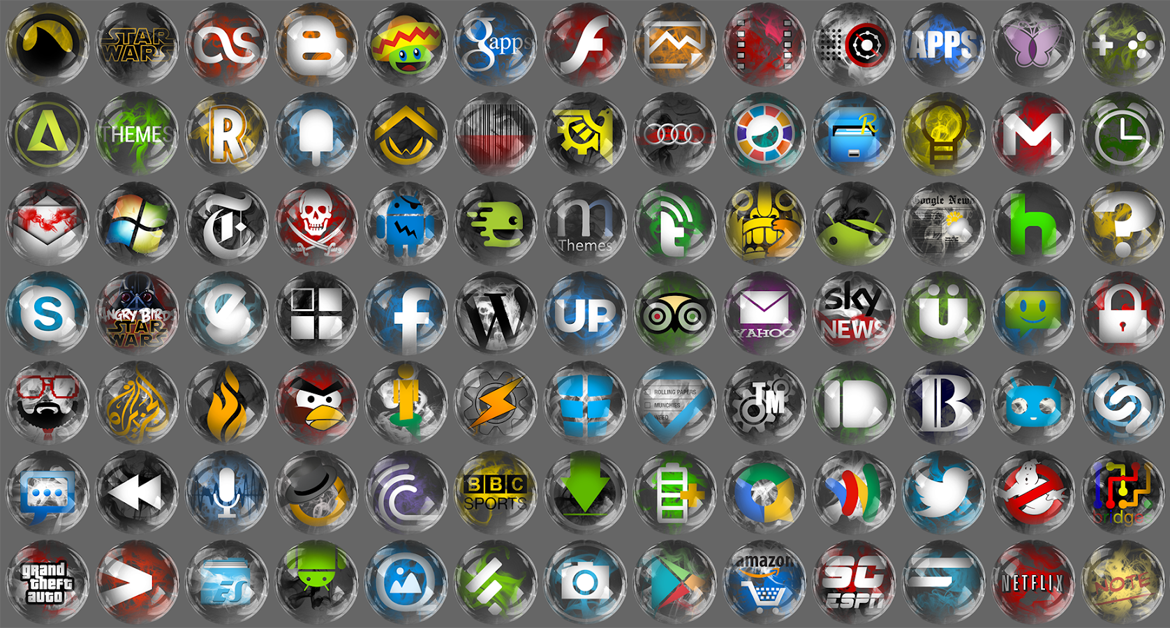 apk smoke & glass icon pack