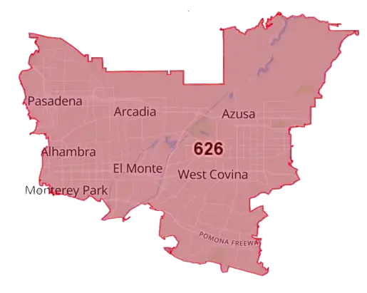 area code 626 location