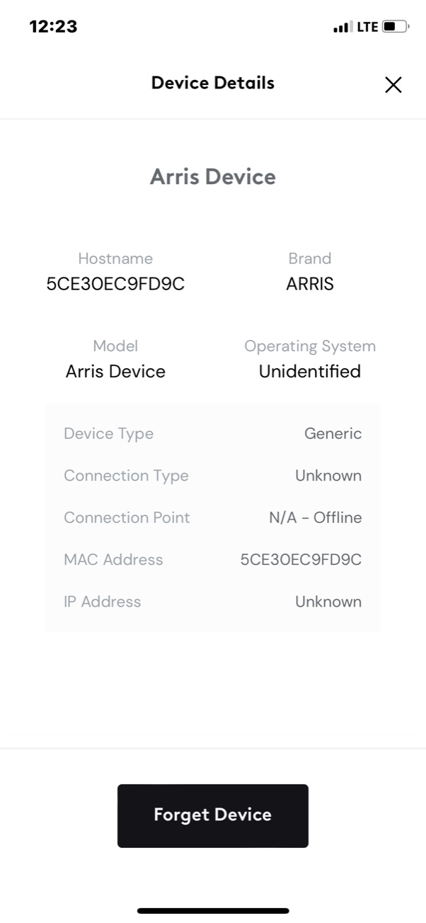 arris device connected to my wifi