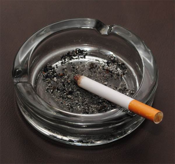 ashtray and cigarette