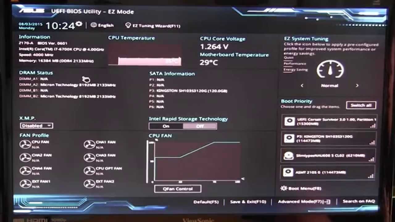 asus bios shortcut