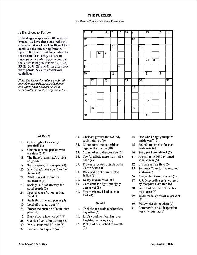 atlantic mini crossword