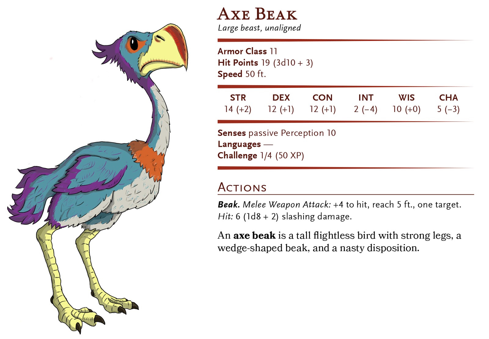 axe beak 5e