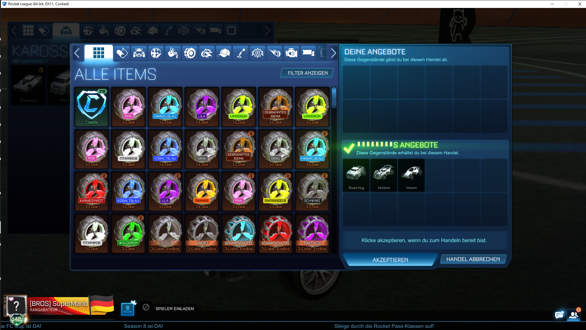 rocket league trade