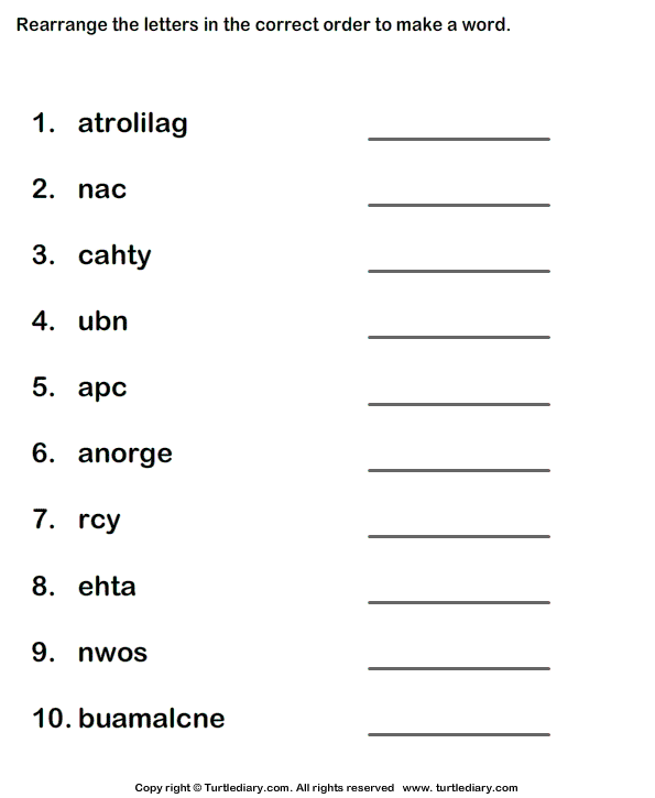 unscramble using all letters