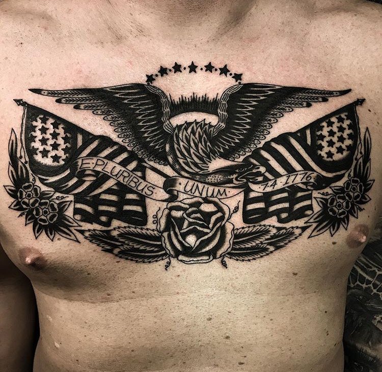 american traditional chest piece