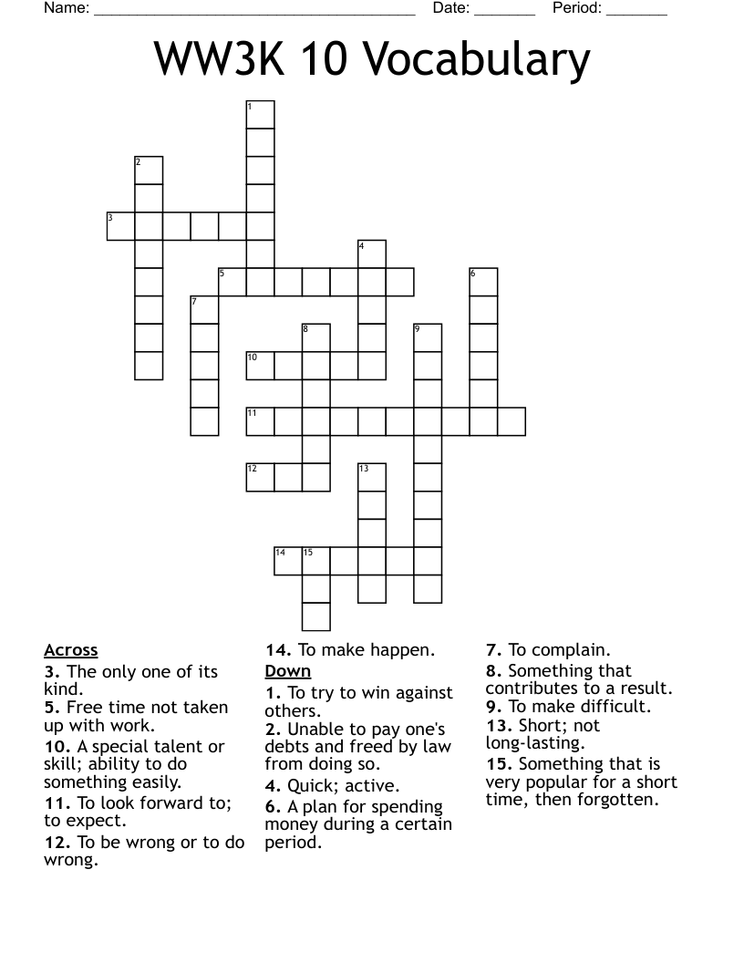 special talent crossword