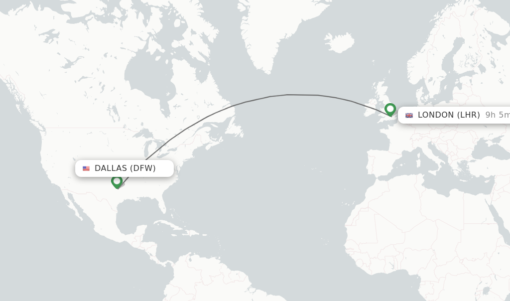 flying time from dallas to london