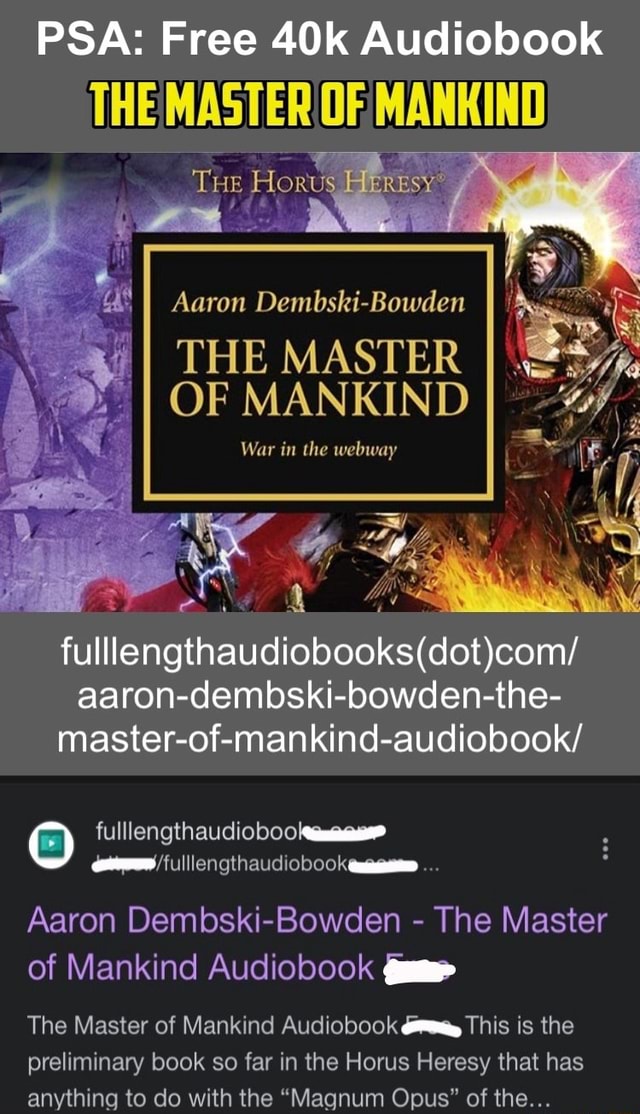 the master of mankind audiobook