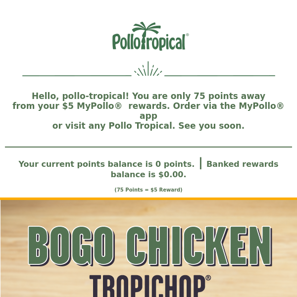 pollo tropical $5 off coupon