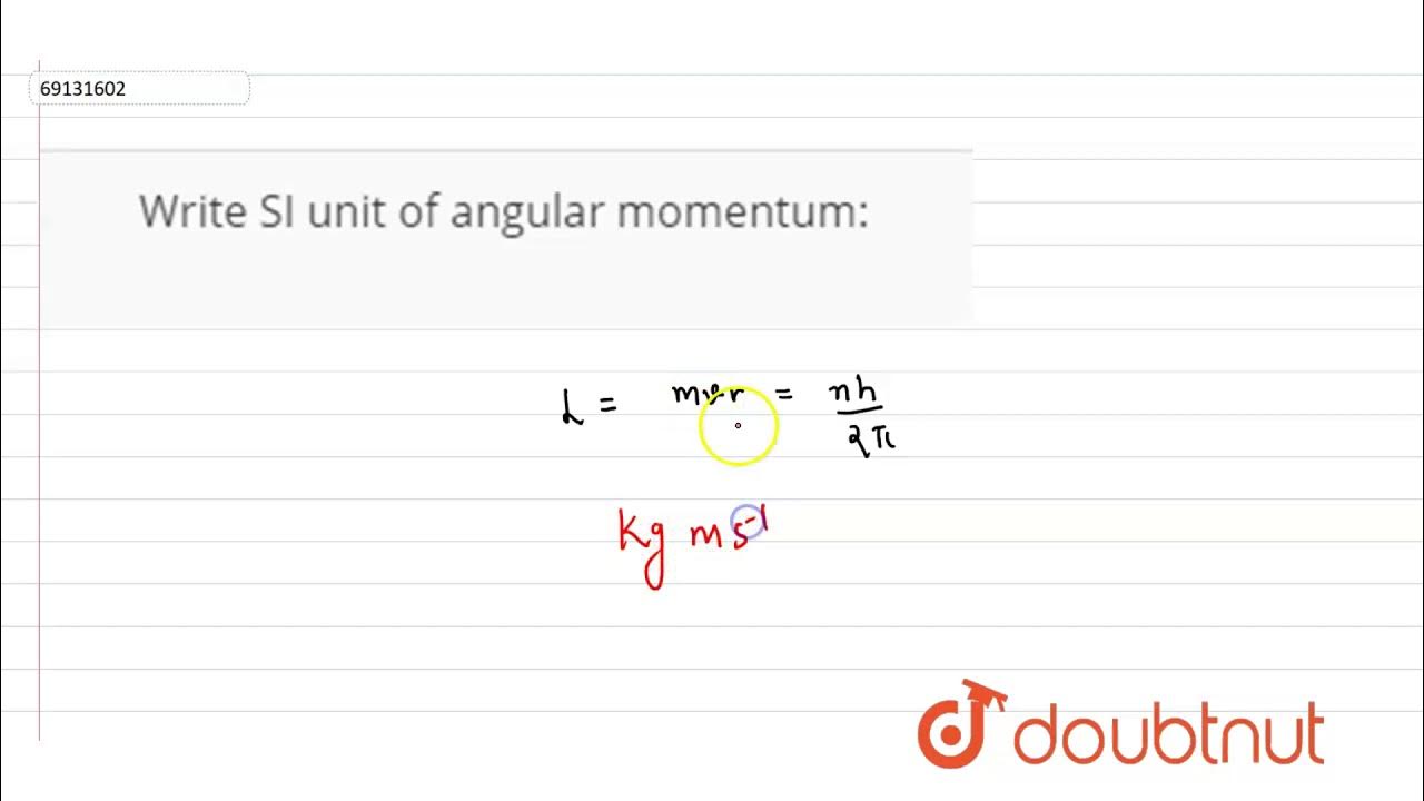 si unit of angular momentum is