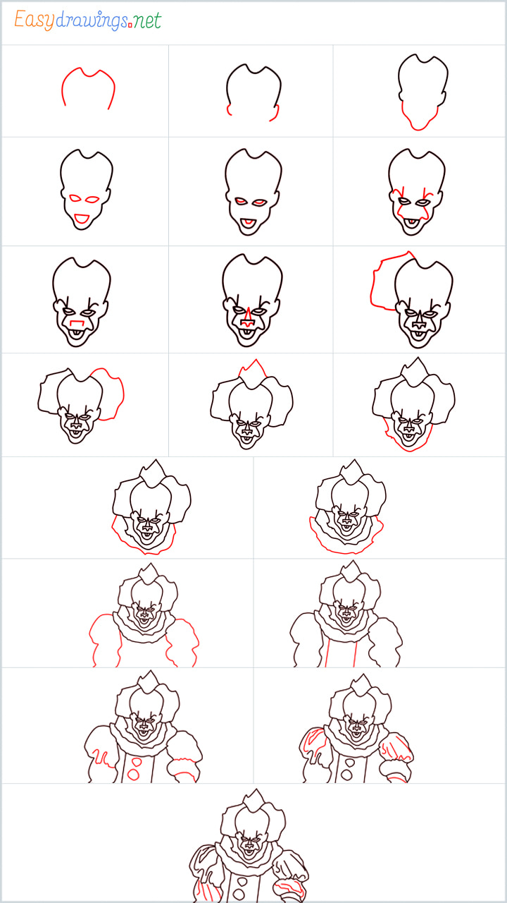 how to draw a pennywise