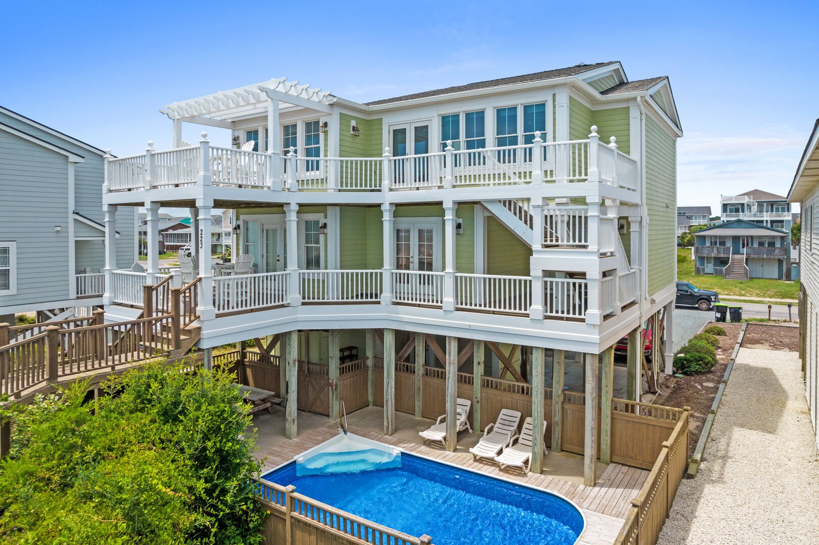 holden beach oceanfront rentals with pool