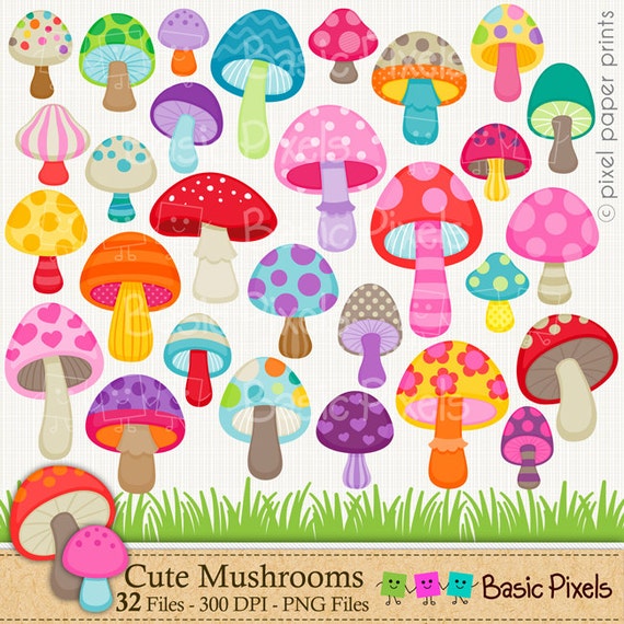 colorful mushroom clipart