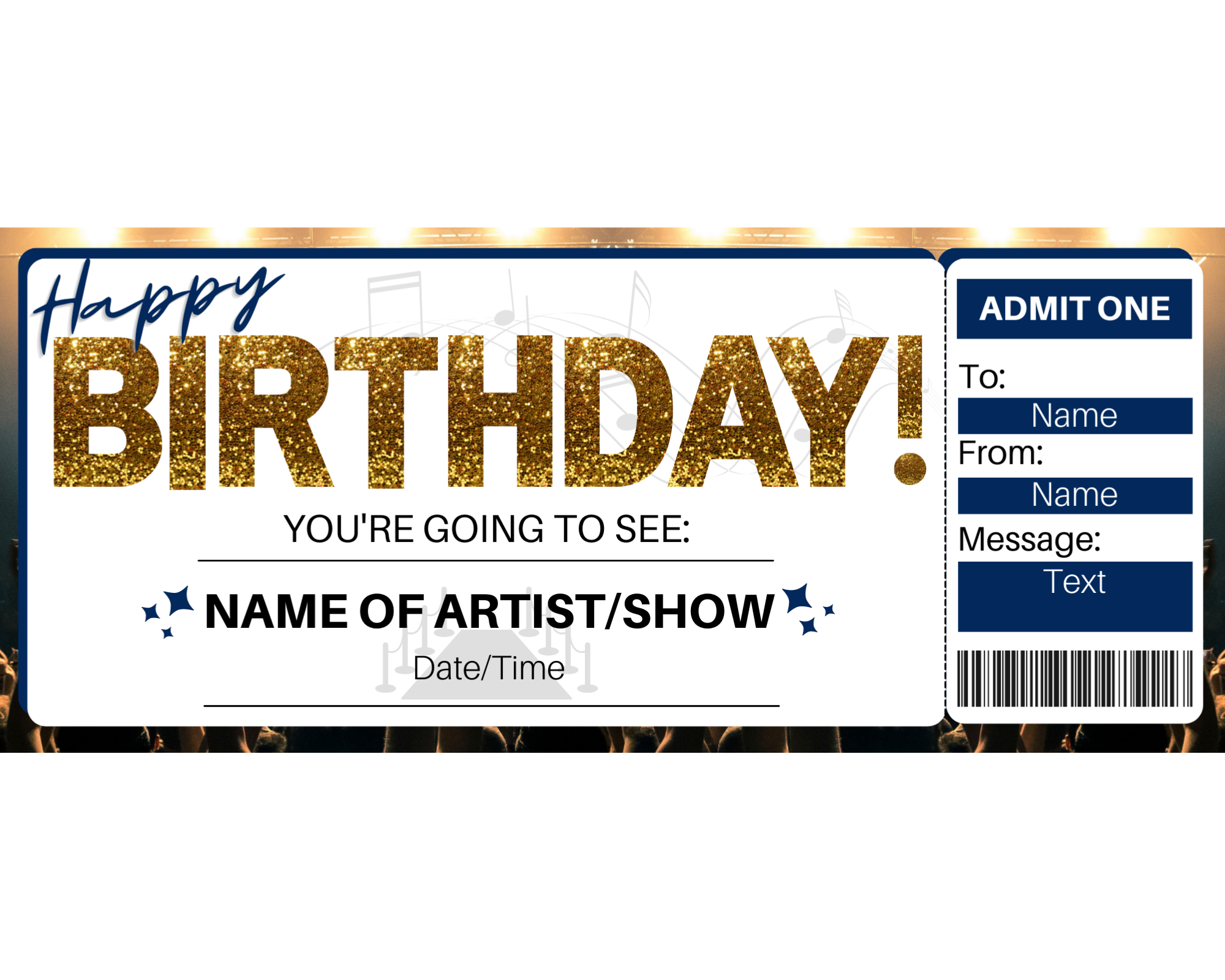 birthday concert ticket template free