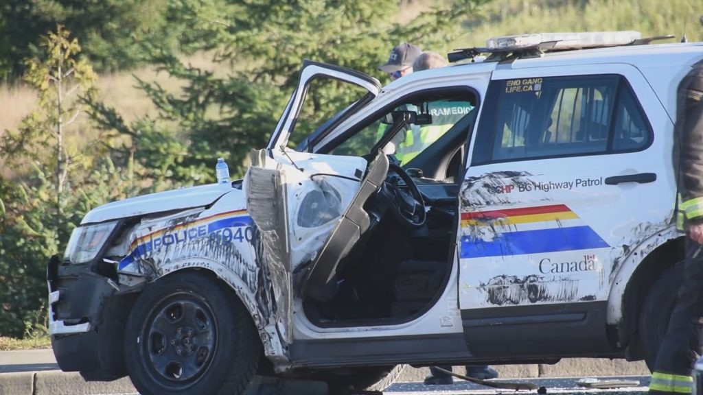 tractor flipped by police