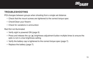 sig romeo 1 pro torque specs