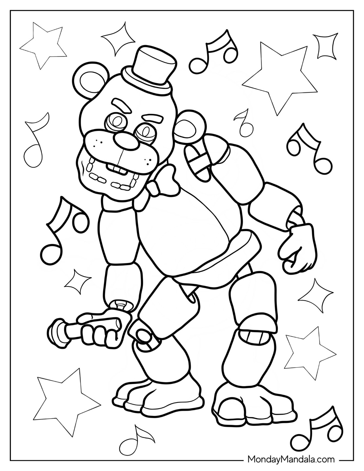 five nights freddy coloring pages