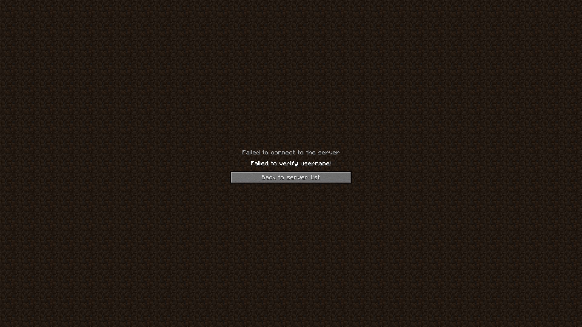 failed to verify username minecraft