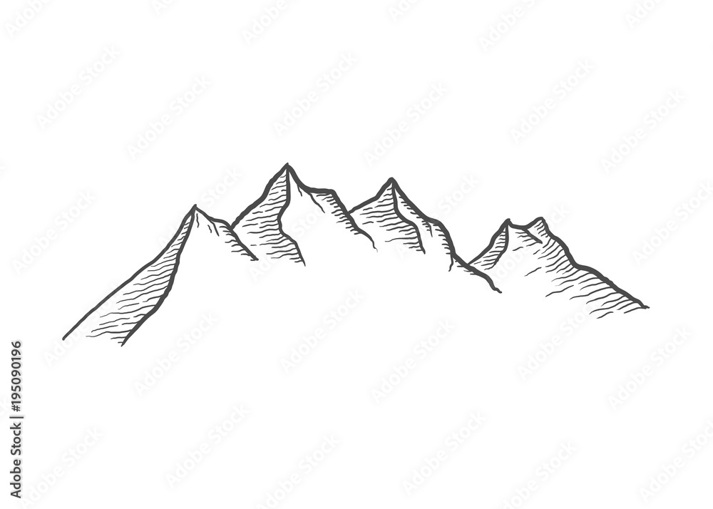 mountain line drawing