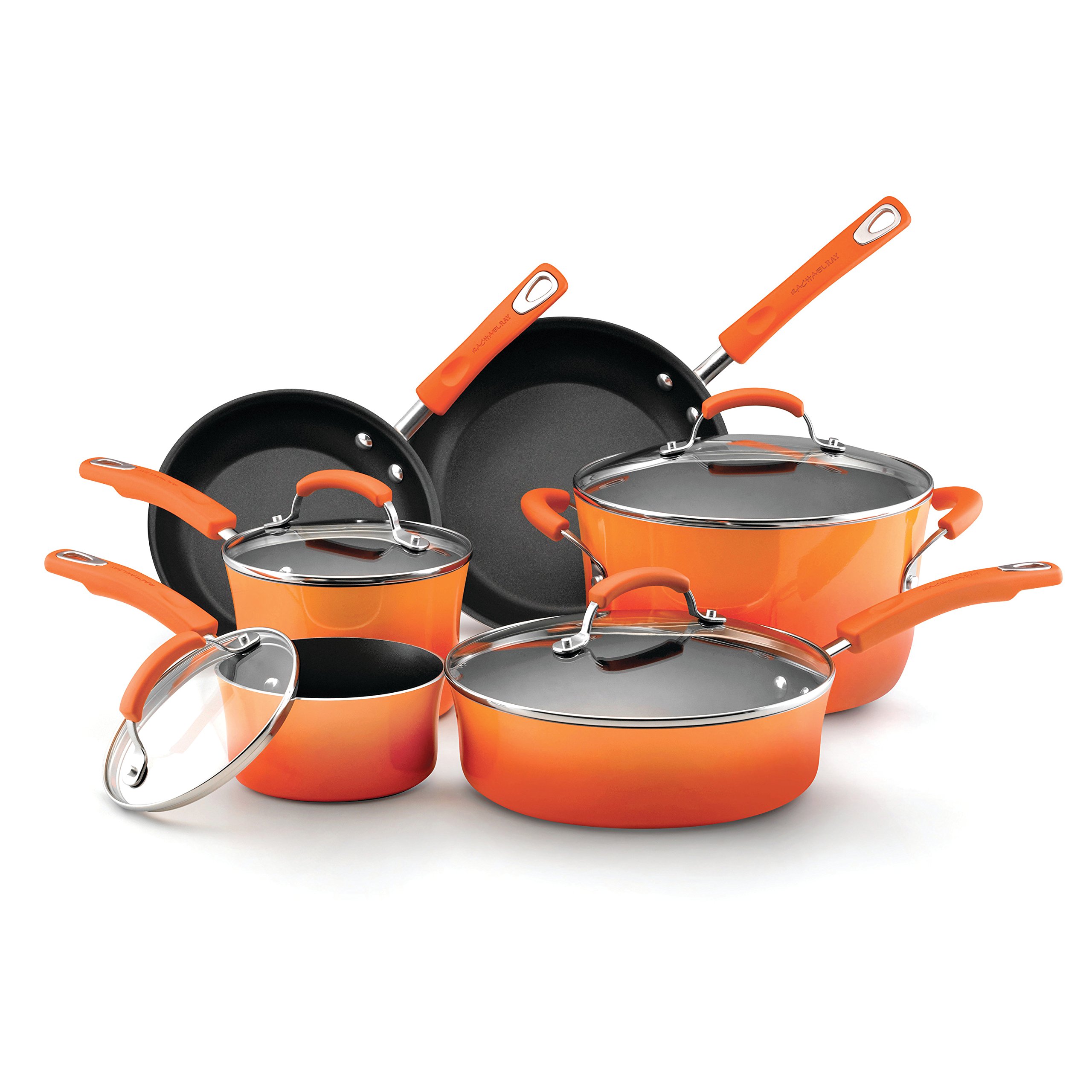 rachael ray pots and pans orange