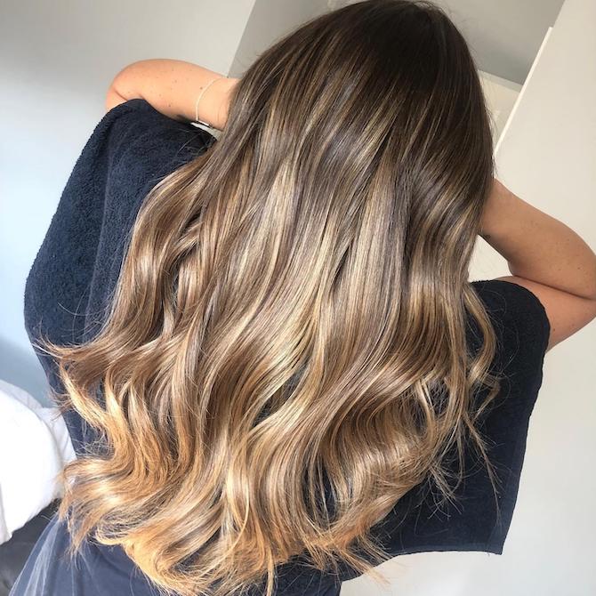 balayage brown and blonde hair