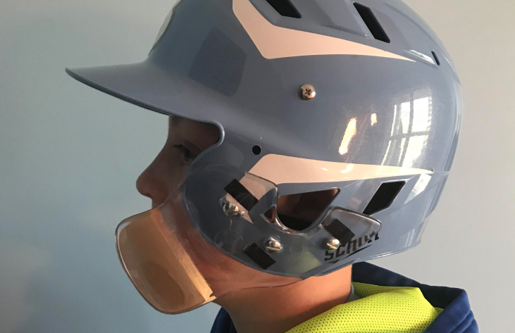 baseball batting helmet with face guard