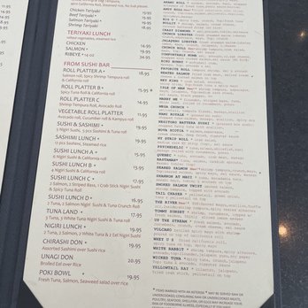 sushi nami menu