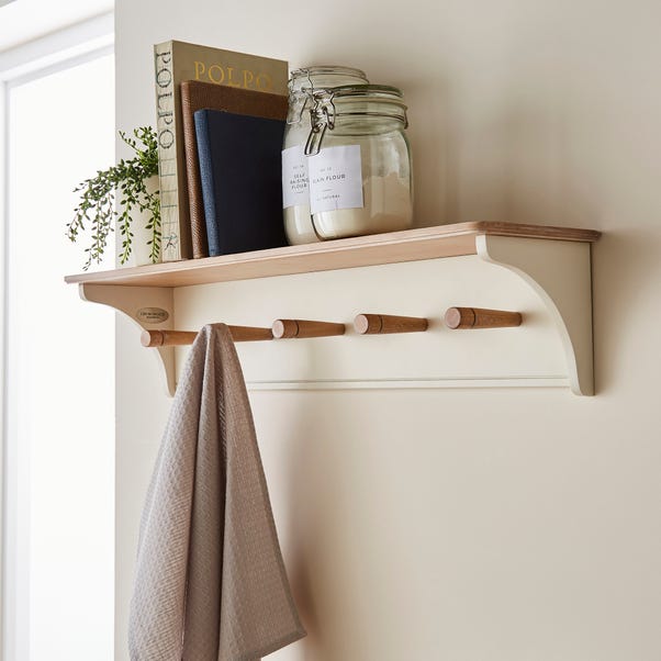 floating shelf with hooks