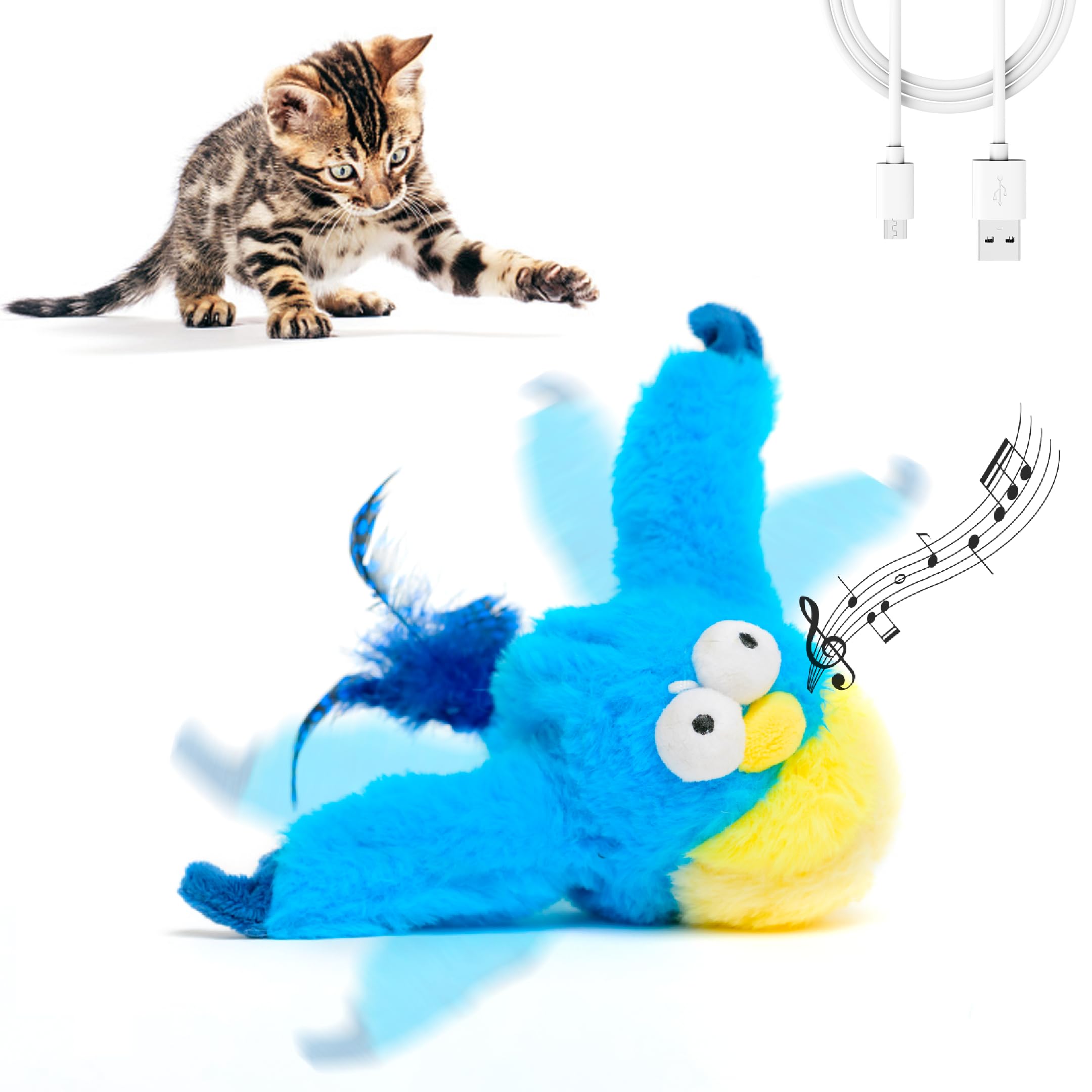 flapping bird cat toy