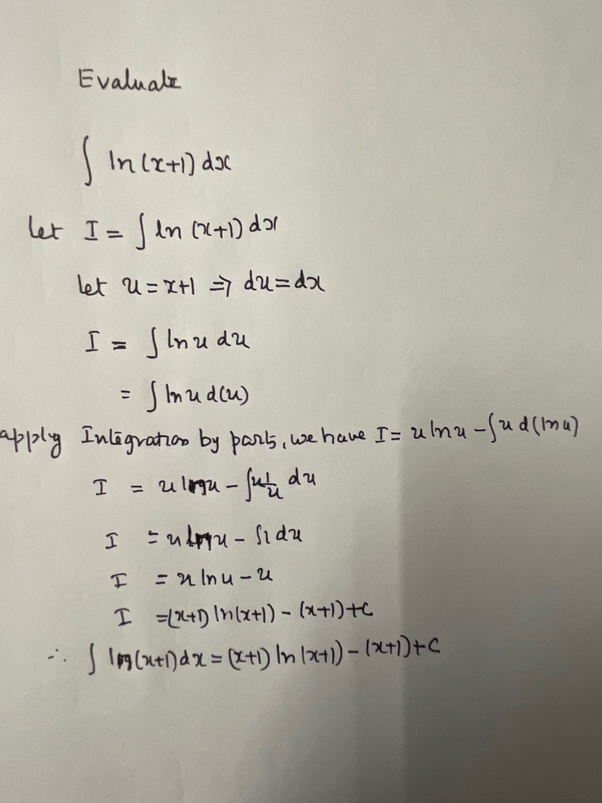 what is integration of ln x